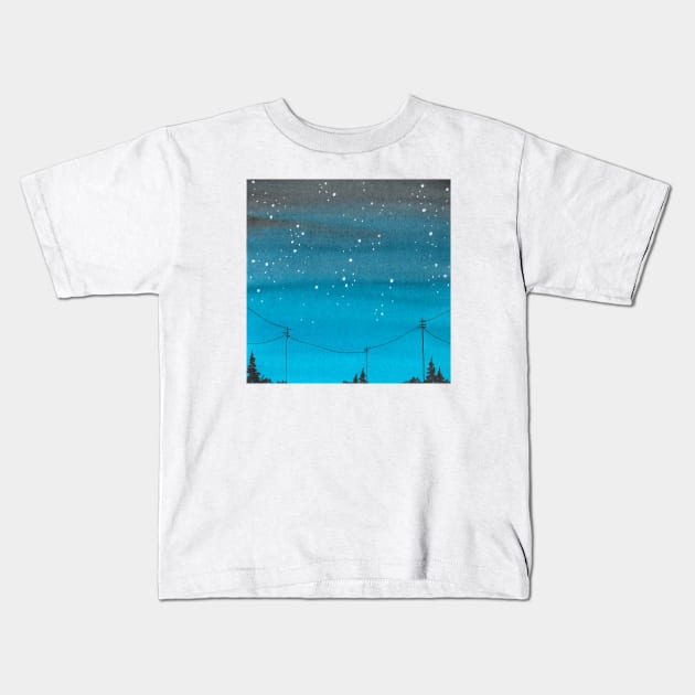 Blue Galaxy Kids T-Shirt by RosanneCreates